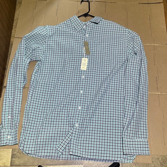 NWT J.Crew "Secret Wash" Men's Button-Down Shirt - Size XLT - Green & Blue Check - Picture 1 of 4